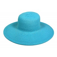 Straw Wide Brim Hats - Paper Straw Braided w/ Rhinestones - Natural -  HT-ST252BL